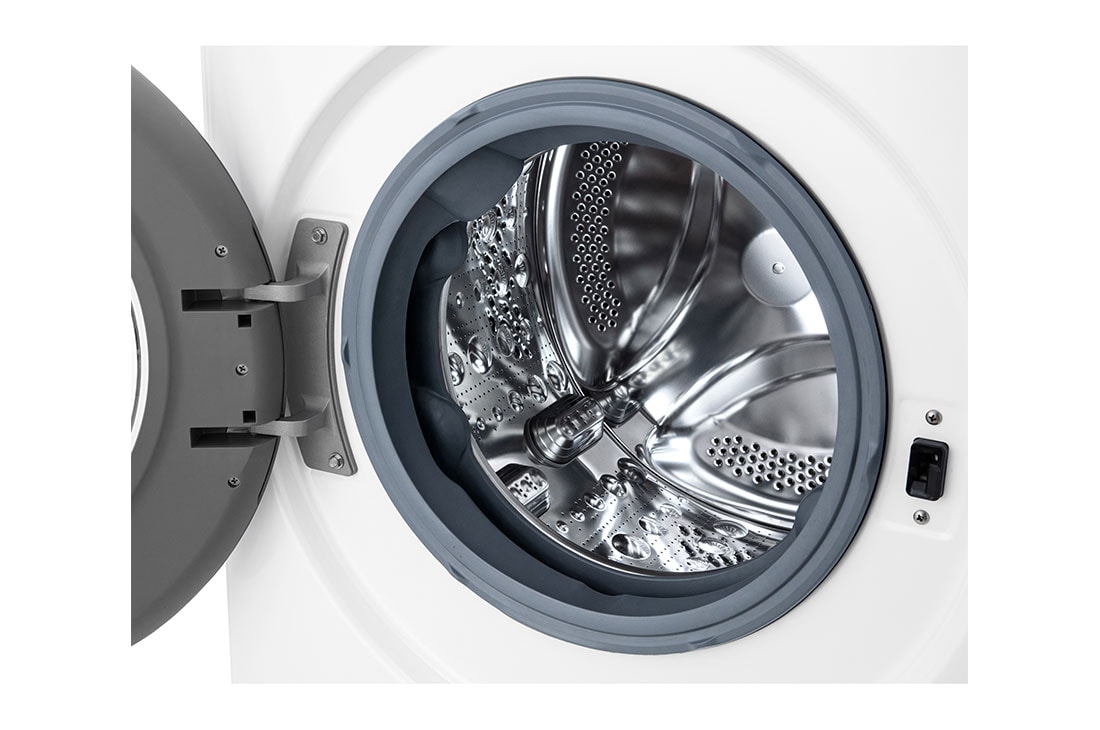 LG Vivace Washing Machine 9kg, White, Perspective view, F4R3VYG6W, thumbnail 3