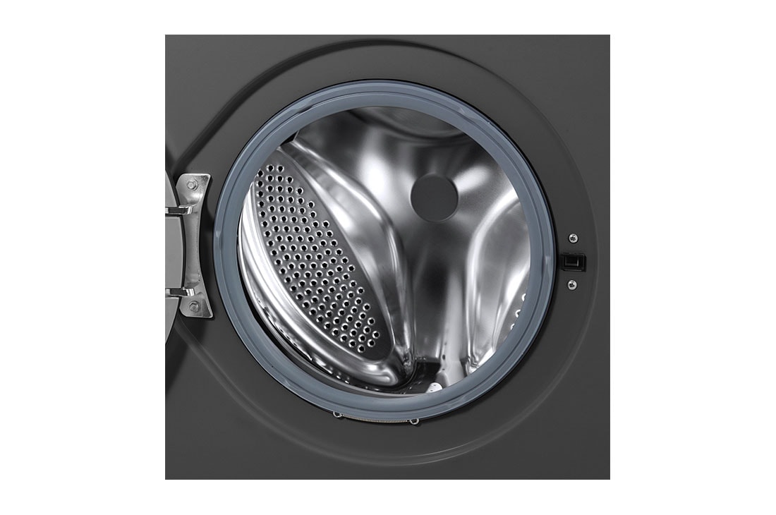 LG 9kg Front Load Washing Machine, Black, Drum view, F4J3VYG6J, thumbnail 3