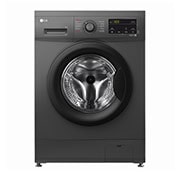 LG 9kg Front Load Washing Machine, Black, Front View, F4J3VYG6J, thumbnail 1
