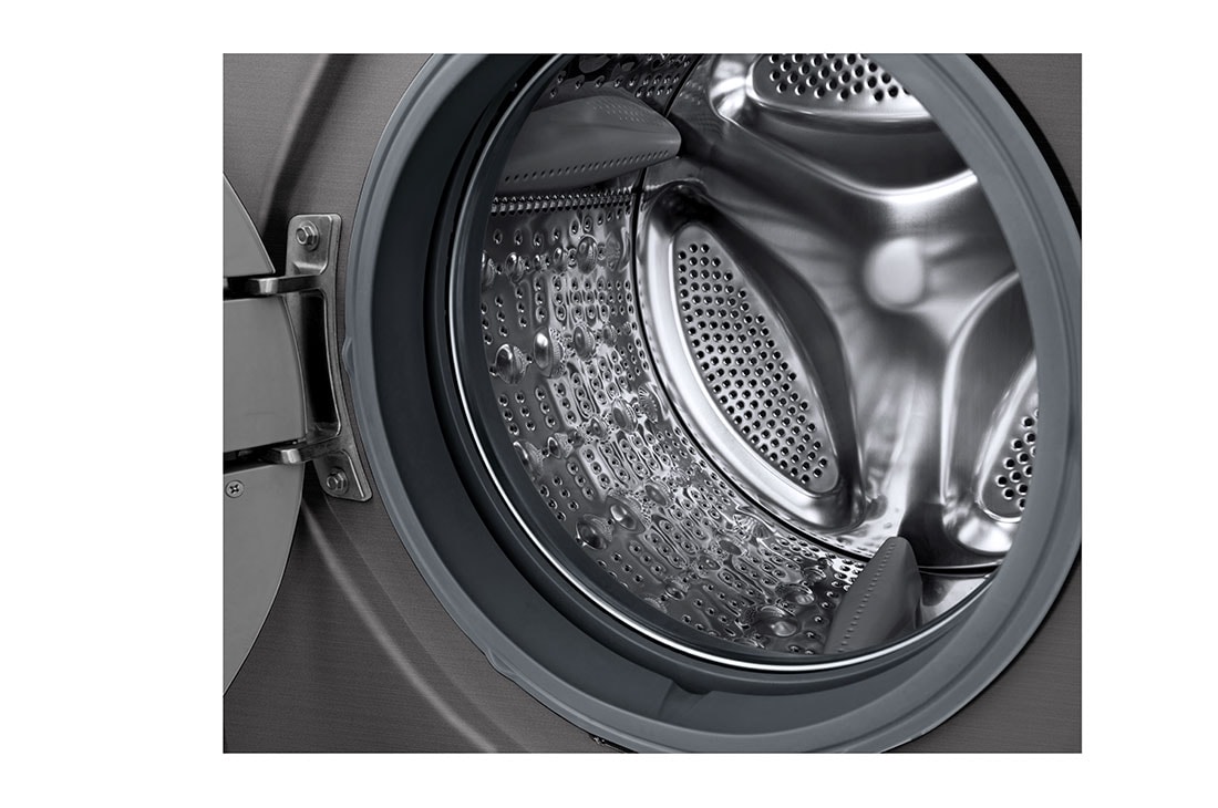 LG 9kg Front Load Washing Machine, Silver, Drum view, F4J3VYG5P, thumbnail 3