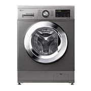 LG 9kg Front Load Washing Machine, Silver, Front View, F4J3VYG5P, thumbnail 1