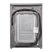 LG 9kg Front Load Washing Machine, Silver, Back View, F4J3VYG5P, thumbnail 7