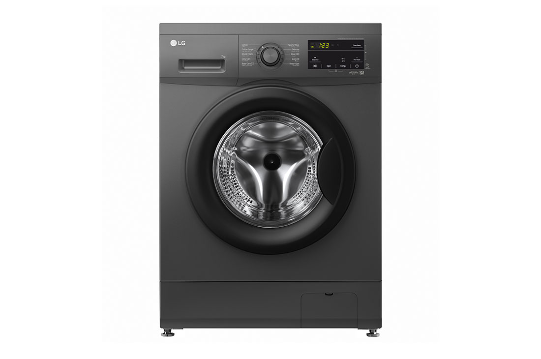 LG 2023 7kg Front Load Washing Machine, Black, F2J3HYL6J, F2J3HYL6J