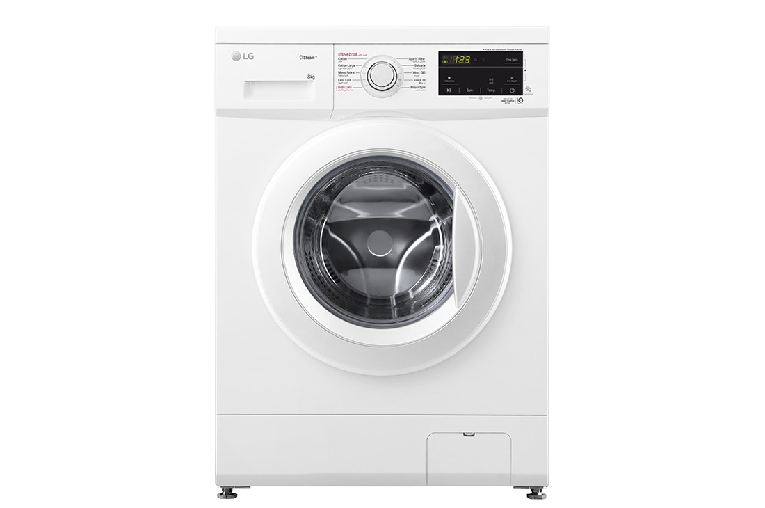 LG 2023 8kg Washing Machine, Direct Drive, White, F4J3TYL3W, F4J3TYL3W