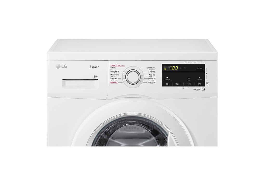 LG 8kg Washing Machine, Direct Drive, White, F4J3TYL3W, F4J3TYL3W, thumbnail 4