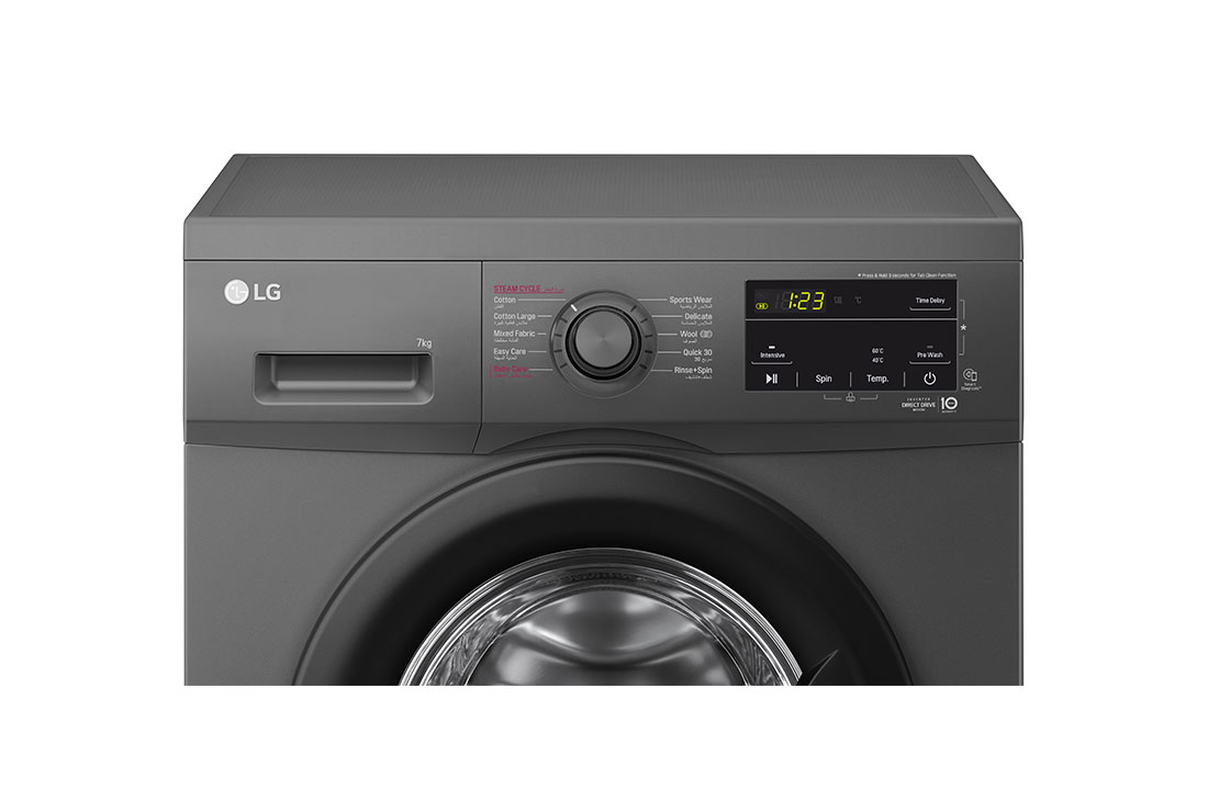 LG 8kg Front Load Washing Machine, Black, F4J3TYG6J, F4J3TYG6J, thumbnail 4