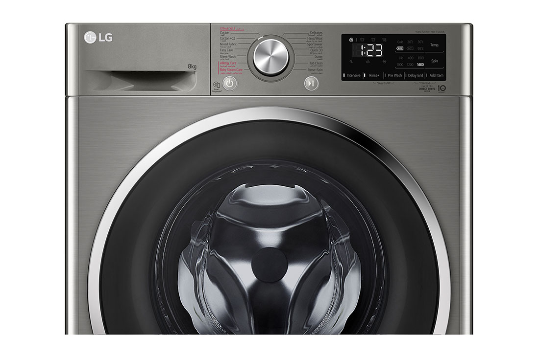 LG 2023 LG Vivace Washing Machine 8kg, Platinum Silver, Detail , F4R6TYGCP, thumbnail 5