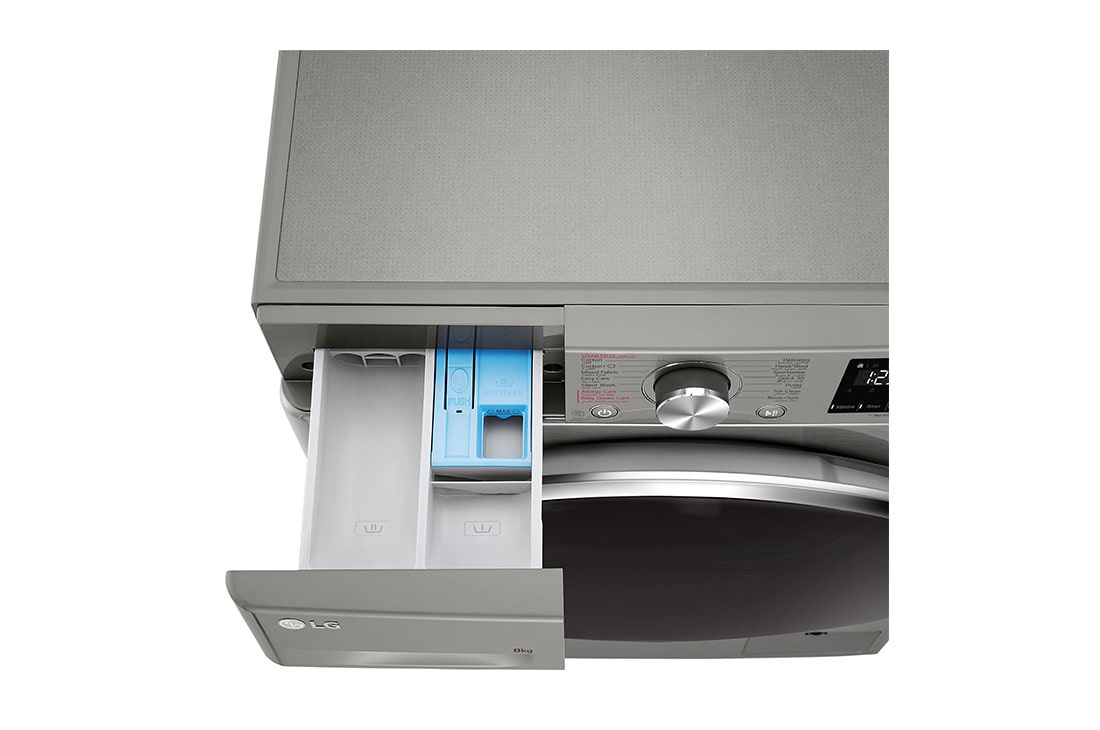 LG 2023 LG Vivace Washing Machine 8kg, Platinum Silver, Top draw open, F4R6TYGCP, thumbnail 7