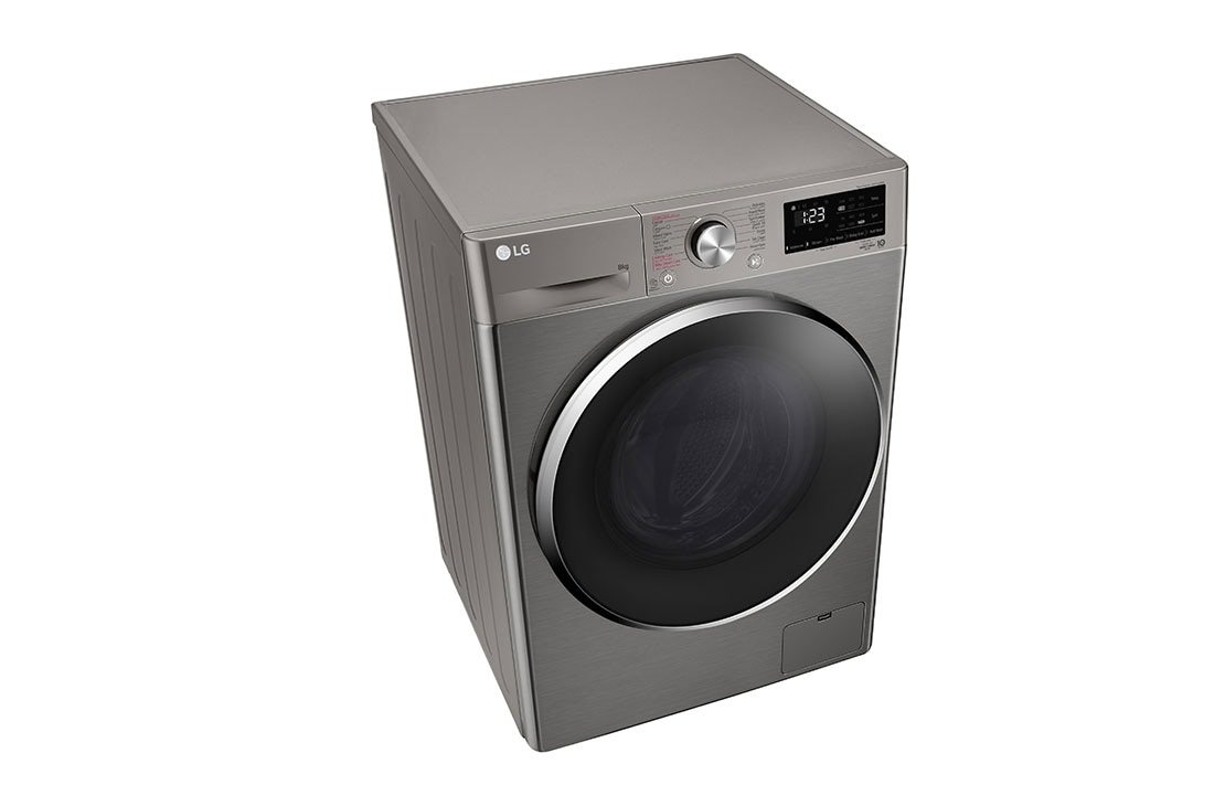 LG 2023 LG Vivace Washing Machine 8kg, Platinum Silver, Top perspective , F4R6TYGCP, thumbnail 8