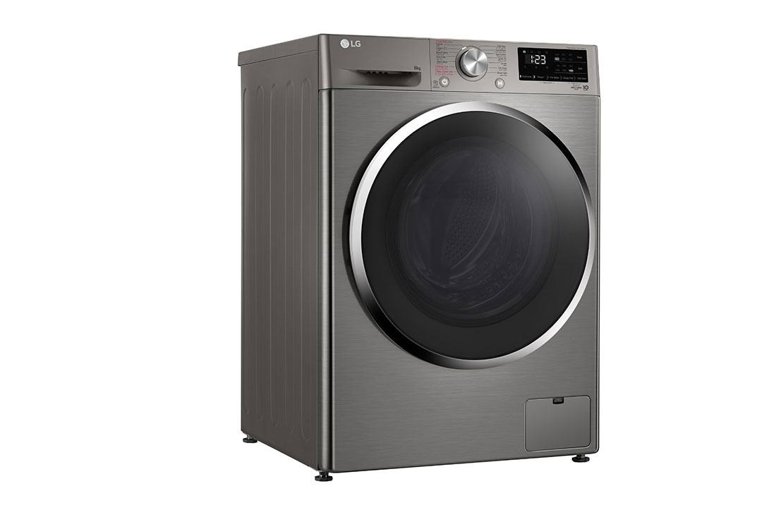 LG 2023 LG Vivace Washing Machine 8kg, Platinum Silver, Right view, F4R6TYGCP, thumbnail 10