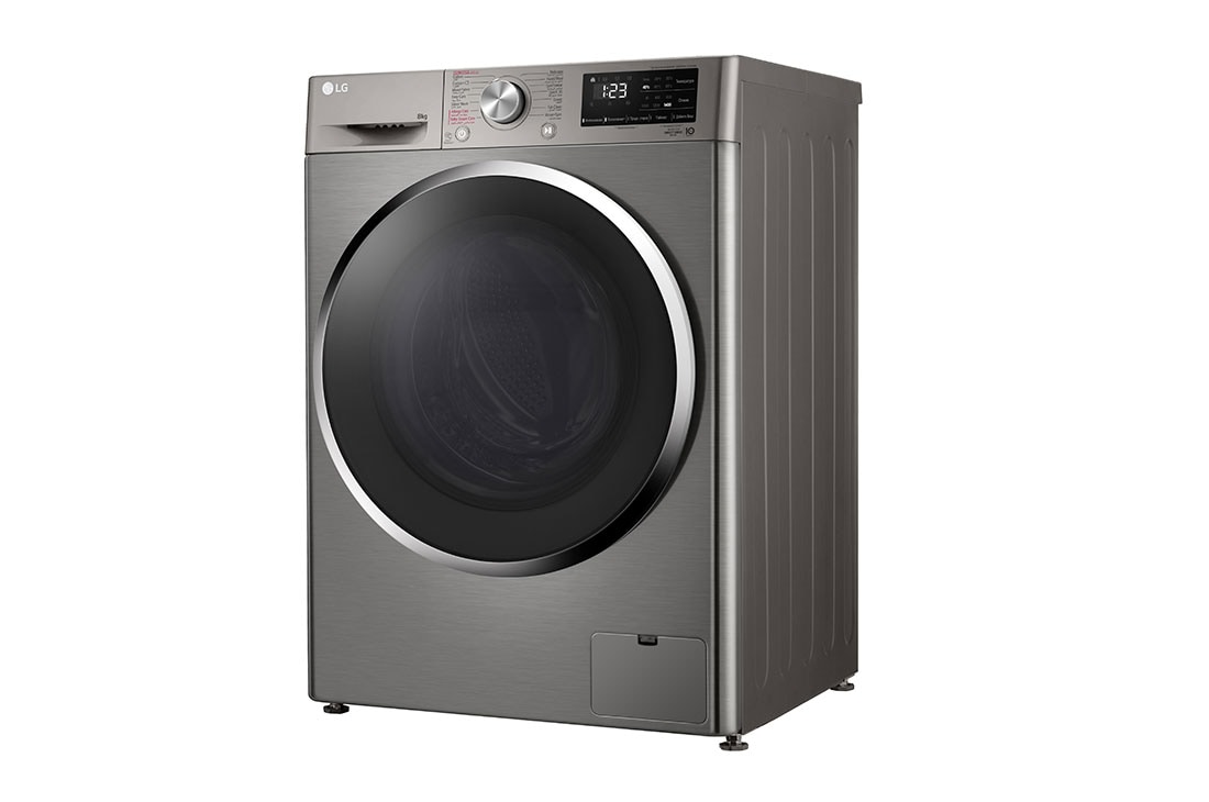 LG 2023 LG Vivace Washing Machine 8kg, Platinum Silver, Right view, F4R6TYGCP, thumbnail 12