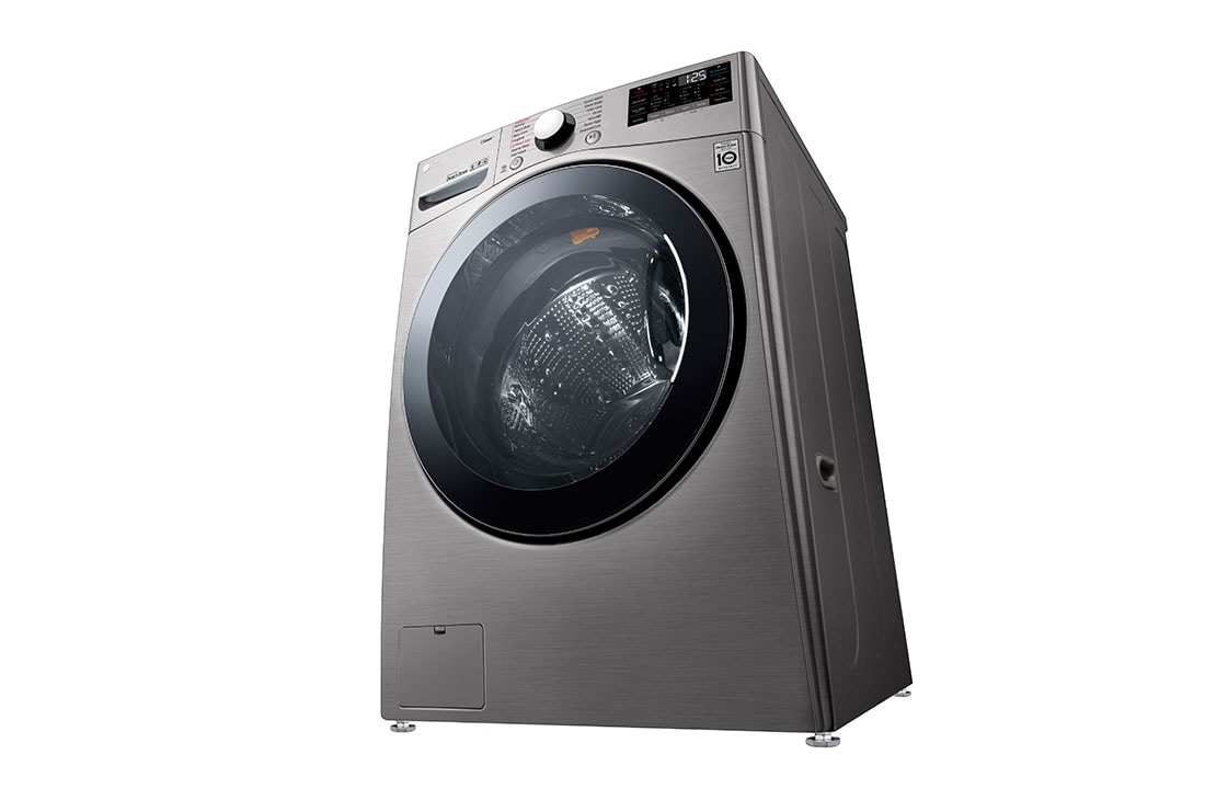 LG 24Kg Front load washing machine, Stainless Steel colour, Steam™, ), 6 Motion DD Motor, ThinQ™ (Wi-Fi),, Right prospective view, F0P3CYVDT, thumbnail 11