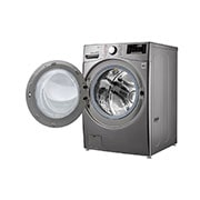 LG 24Kg Front load washing machine, Stainless Steel colour, Steam™, ), 6 Motion DD Motor, ThinQ™ (Wi-Fi),, Right door open view, F0P3CYVDT, thumbnail 12