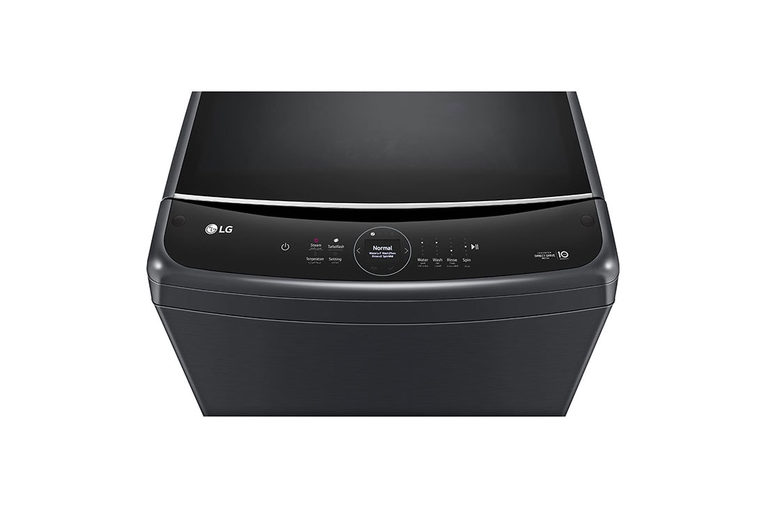 LG 17.5 KG Top Load Washing Machine with AIDD, Auto Tub Clean, Full Stainless Steel Tub, ThinQ™, Stainless Steel, Top perspective view, T18H9EFHTP, thumbnail 3