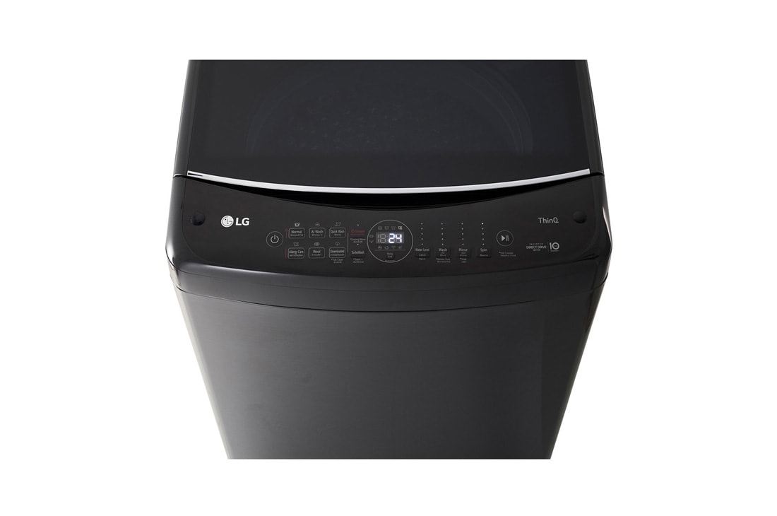 LG 15 Kg Top Load Washing Machine, AIDD, Tub Clean, Full Stainless Steel Tub, ThinQ™, Middle Black Colour, Panel View, T15H7EHHTP, thumbnail 5
