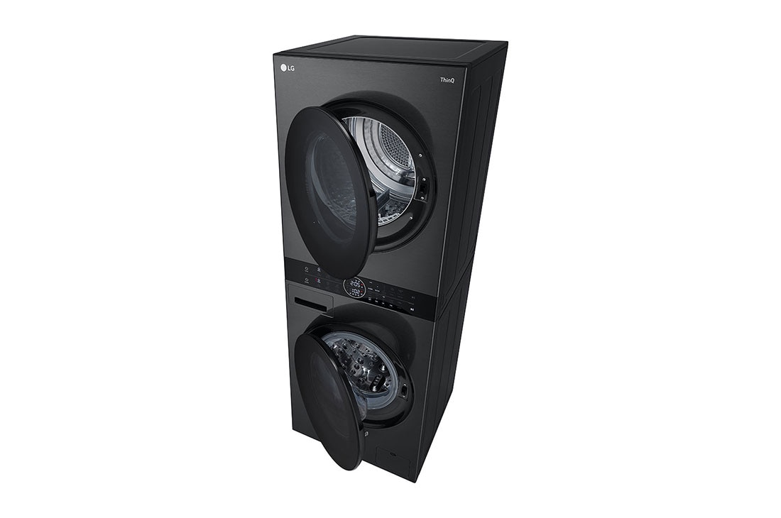 LG 2024 WashTower™ 24'' - 12kg washer, 10kg dryer, Top Right Perspective Open, W4W8BVKKZHM, thumbnail 9