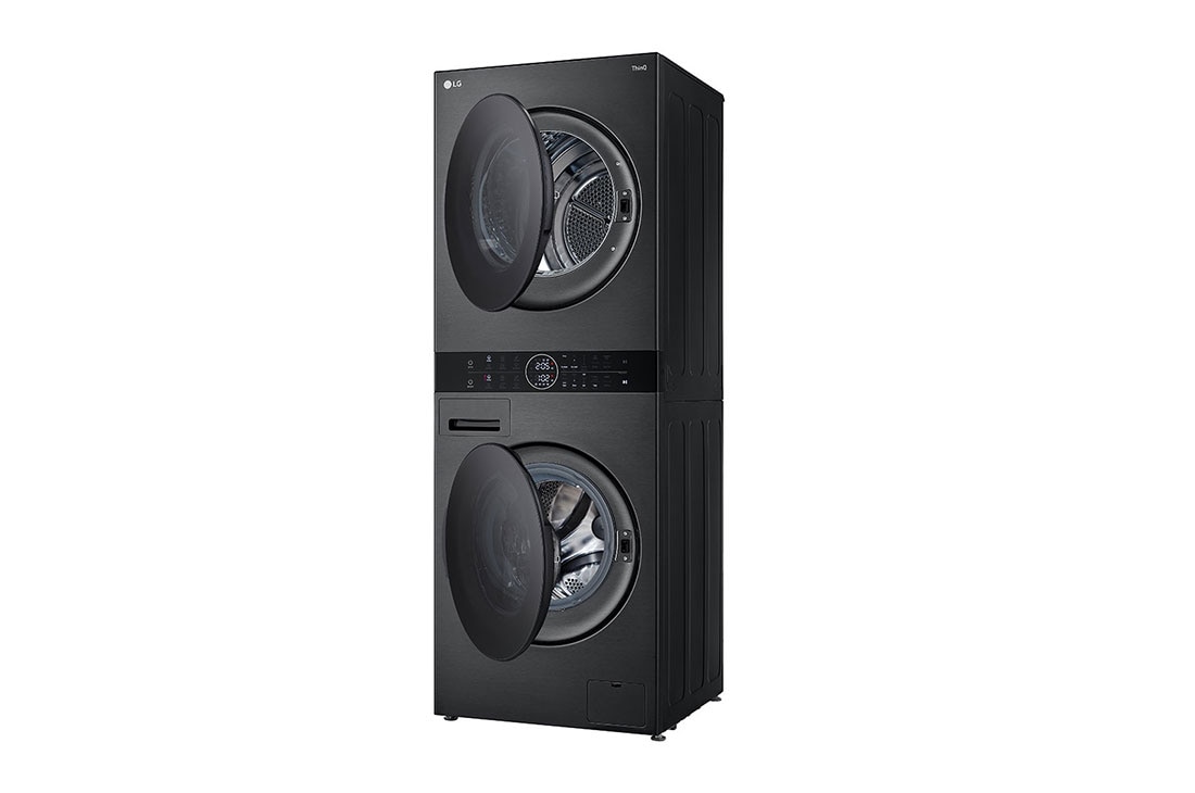 LG 2024 WashTower™ 24'' - 12kg washer, 10kg dryer, Right side open view, W4W8BVKKZHM, thumbnail 12