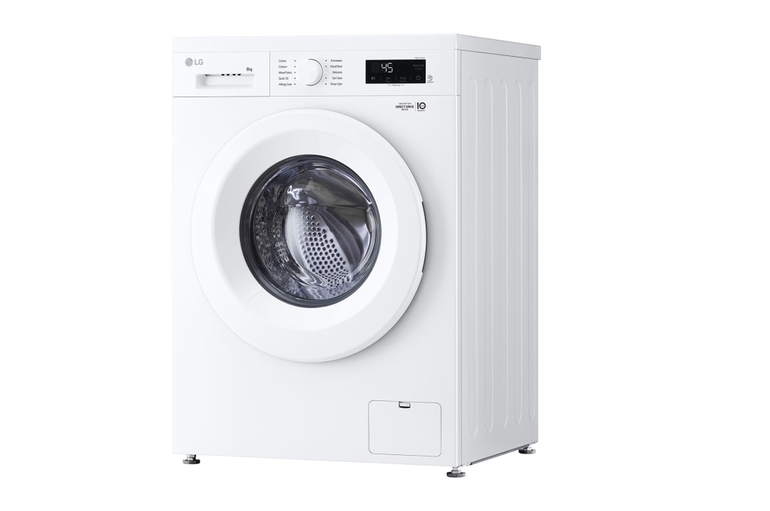 LG 8kg Front Load Washer with 6 motion Inverter Direct Drive, right side view, F2Y1TYP3W, thumbnail 10