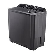 LG 10kg Twin Tub Washing Machine, Roller Jet, White, left side, P1461RWNL, thumbnail 11