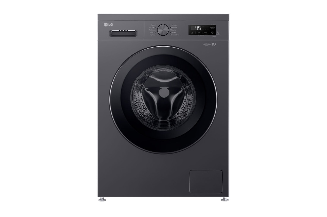 LG New 8kg Front Load Washing Machine with Direct Drive Motor, 6 Motion Power Wash, Tub Clean, and Smart Diagnosis, 2025, front view, F2Y1TYP6JP
