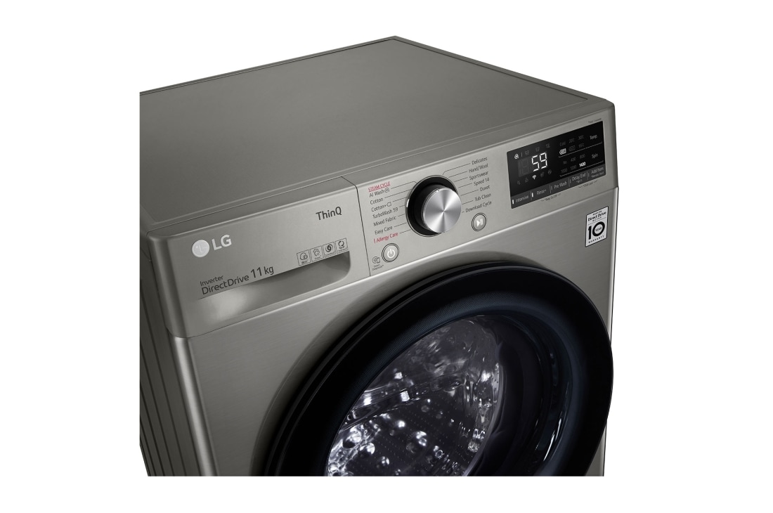 LG 11 Kg | Front Load Washer | AI DD™ | ThinQ™ | Steam™, top , F4Y5EYGYPV, thumbnail 3
