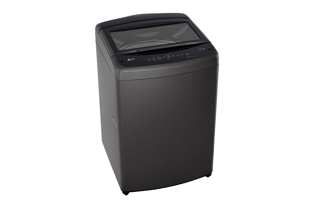 LG 18kg Top Load Washing Machine with Smart Inverter and Turbo Drum Tub, Middle Black, Left side view with door open, T18V1NDHT2, thumbnail 11
