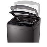 LG 18kg Top Load Washing Machine with Smart Inverter and Turbo Drum Tub, Middle Black, Door open top view, T18V1NDHT2, thumbnail 8