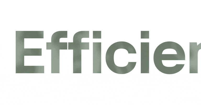 Typo animation of the word Efficient