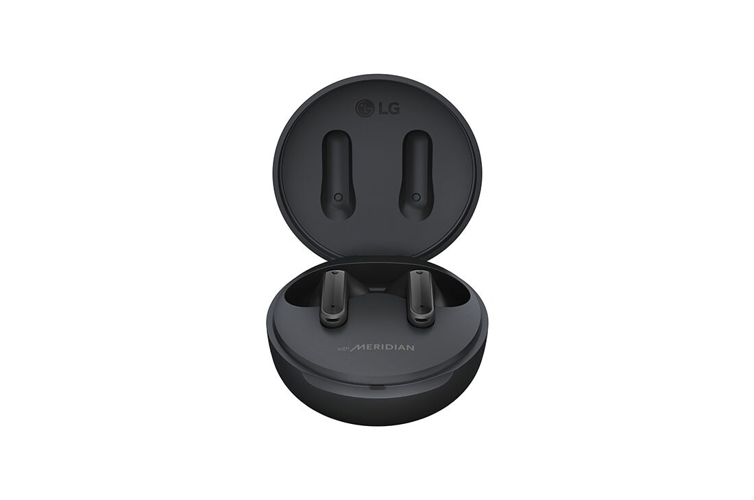 LG TONE Free FP5 - Enhanced Active Noise Cancelling True Wireless Bluetooth Earbuds, A front view of cradle opened up and earbuds are floating., TONE-FP5, thumbnail 3