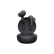 LG TONE Free FP5 - Enhanced Active Noise Cancelling True Wireless Bluetooth Earbuds, Image with earbuds floating over a closed cradle., TONE-FP5, thumbnail 2