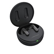 LG TONE Free FP5 - Enhanced Active Noise Cancelling True Wireless Bluetooth Earbuds, Cradle is open and mood lighting is turned on in a 15-degree slanted side-top view., TONE-FP5, thumbnail 13