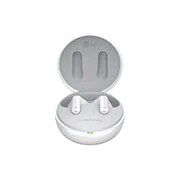 LG TONE Free FP5W - Enhanced Active Noise Cancelling True Wireless Bluetooth Earbuds, A front view of cradle opened up and earbuds are floating., TONE-FP5W, thumbnail 3