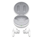 LG TONE Free FP9W - Plug and Wireless True Wireless Bluetooth UVnano Earbuds, A top view of cradle opened up and both sides of the earbuds are placed in front of it., TONE-FP9W, thumbnail 15