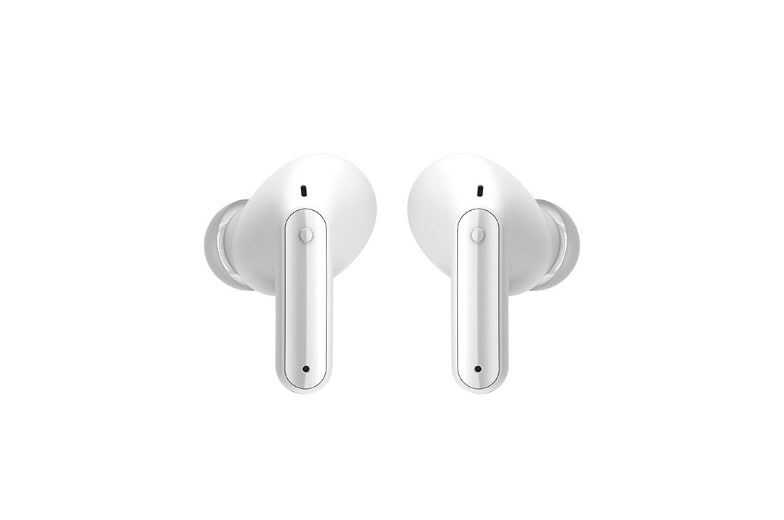 LG TONE Free FP8W - Enhanced Active Noise Cancelling True Wireless Bluetooth UVnano Earbuds, A backside view of two earbuds' tips facing each other., TONE-FP8W, thumbnail 4