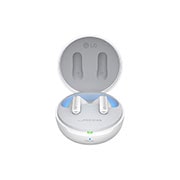 LG TONE Free FP8W - Enhanced Active Noise Cancelling True Wireless Bluetooth UVnano Earbuds, A front view of cradle opened up and earbuds are floating., TONE-FP8W, thumbnail 2