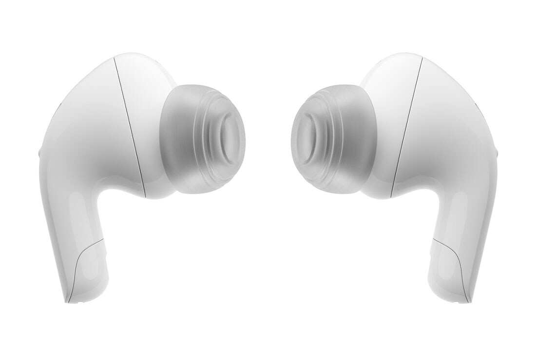 LG TONE Free T90 Dolby Atmos Earbuds - White, The two earbud tips are facing each other., TONE-T90Q, thumbnail 7