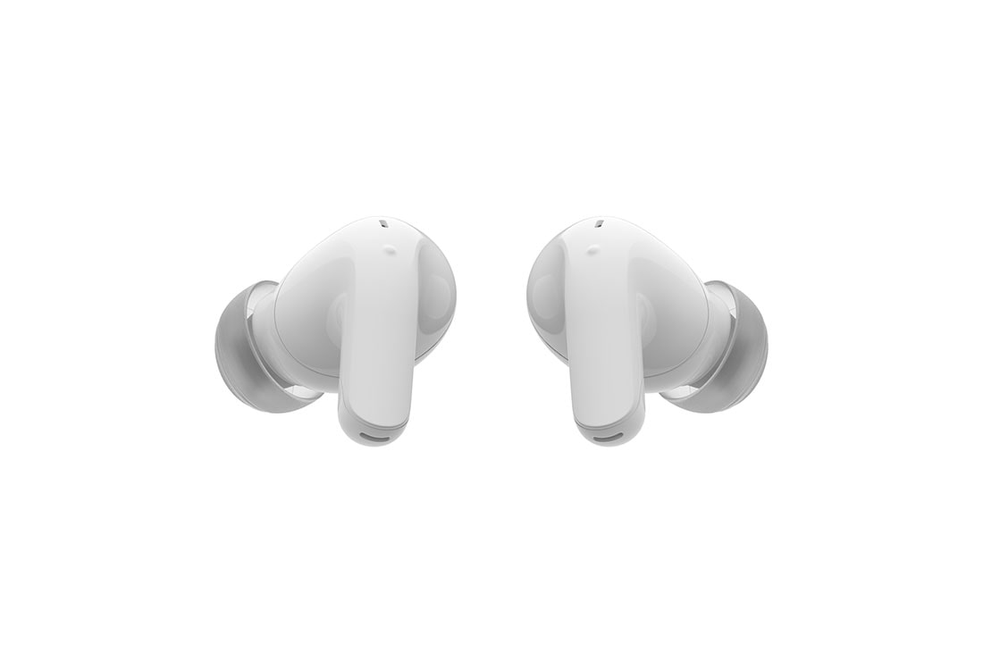 LG TONE Free T90 Dolby Atmos Earbuds - White, The backs of the two earbuds are shown turned 15 degrees towards the front., TONE-T90Q, thumbnail 10