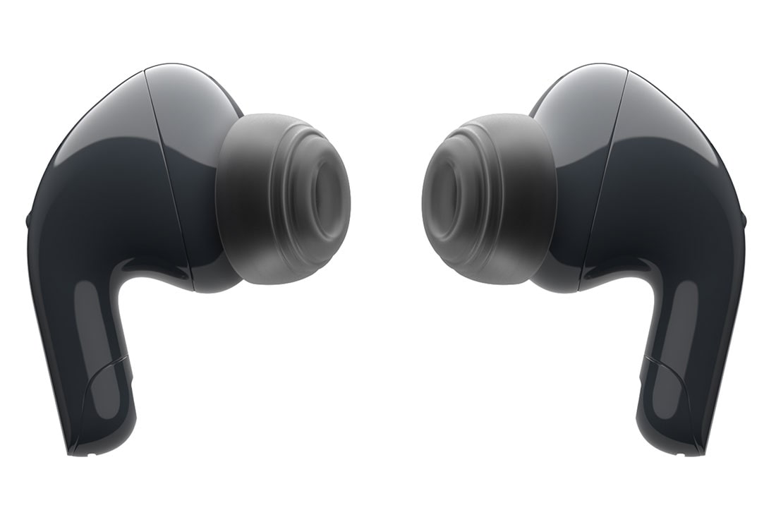 LG TONE Free T90 Dolby Atmos Earbuds - Black, The closed cradle is seen from the left with the Plug and Wireless button showing., TONE-T90Q, thumbnail 7