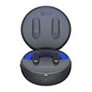 LG TONE Free T90 Dolby Atmos Earbuds - Black,  The lid of the cradle is open, showing light coming out through the earbuds inside., TONE-T90Q, thumbnail 3