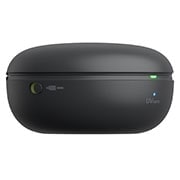 LG TONE Free T90 Dolby Atmos Earbuds - Black, The closed cradle is seen from the left with the Plug and Wireless button showing., TONE-T90Q, thumbnail 6