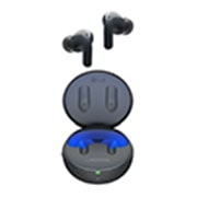 LG TONE Free T90 Dolby Atmos Earbuds - Black, The earbuds float in the air above the open cradle with the light on., TONE-T90Q, thumbnail 13