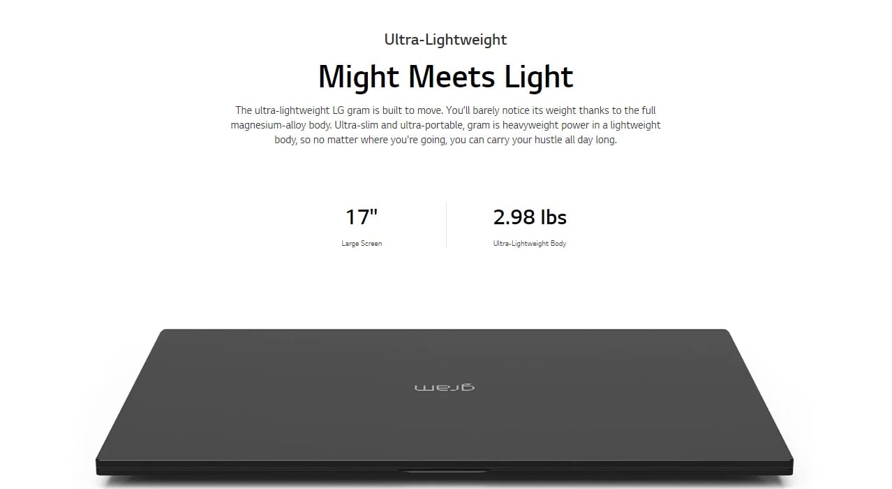 LG Ultra-Lightweight Slim Laptop
                        