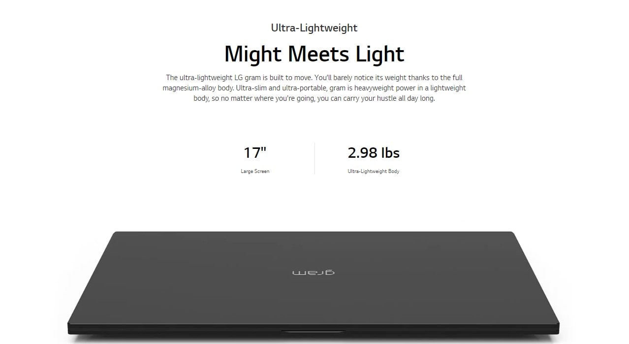 LG Ultra-Lightweight Slim Laptop