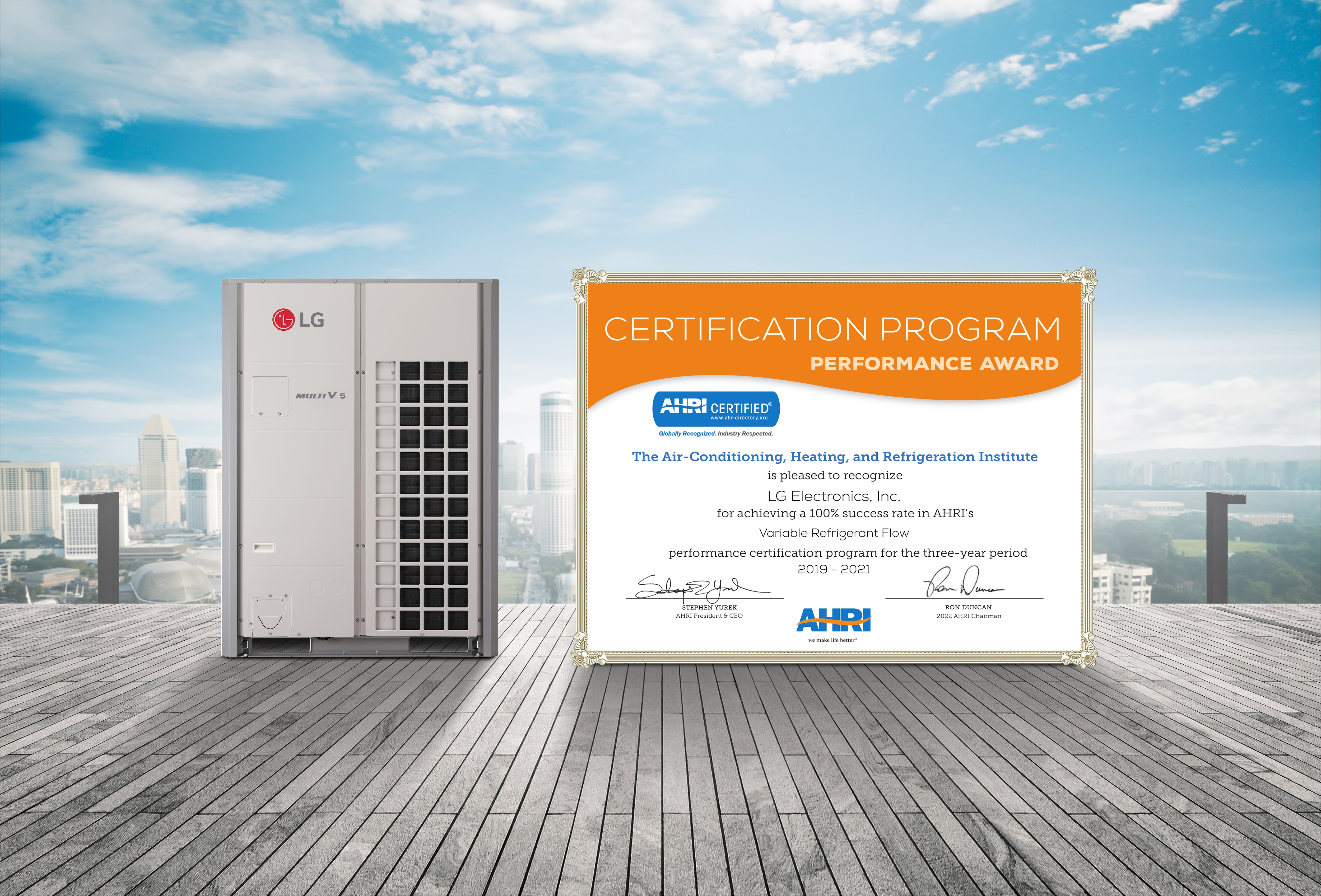 LG has been honored by the Air-Conditioning, Heating & Refrigeration Institute 
                    