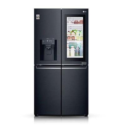 LG Slim French Door Fridge, InstaView™ Door-in-Door®, Matte Black Stainless Steel, Hygiene FRESH+™, ThinQ, GR-X29FTQKL