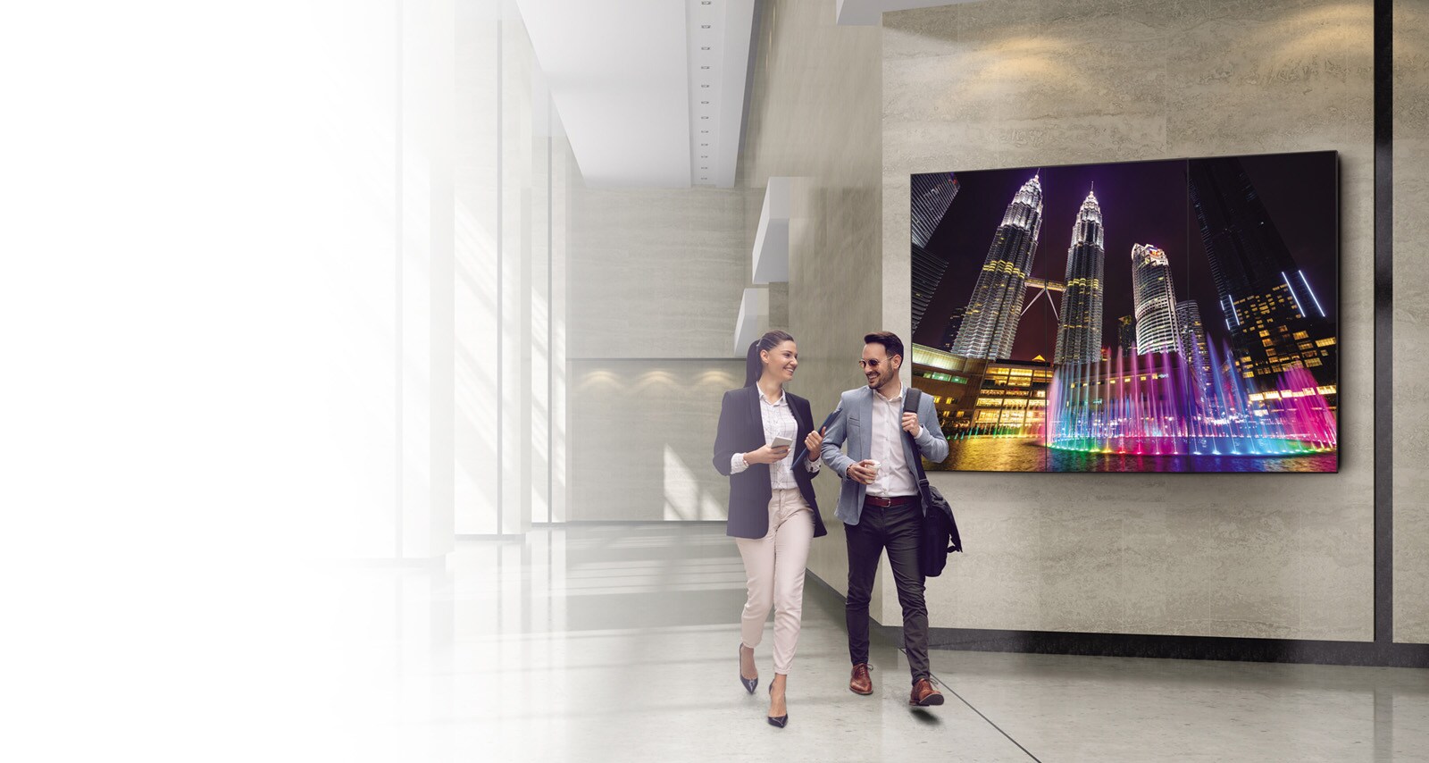 الفضاء الفني خلف شاشة العرض، ولافتات جدار الفيديو OLED1