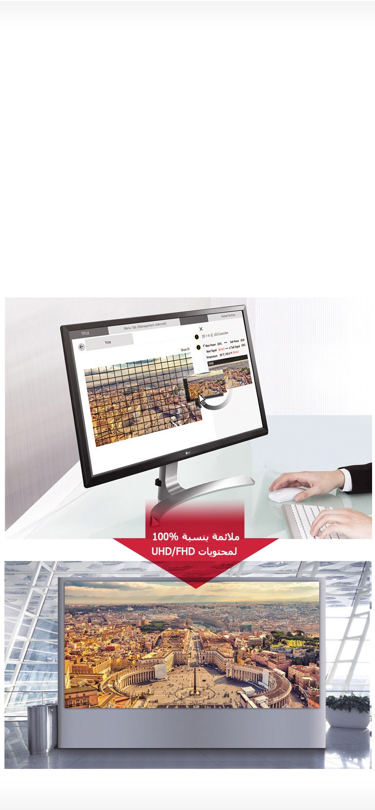 تكوين شاشات FHD/UHD الدقيق2