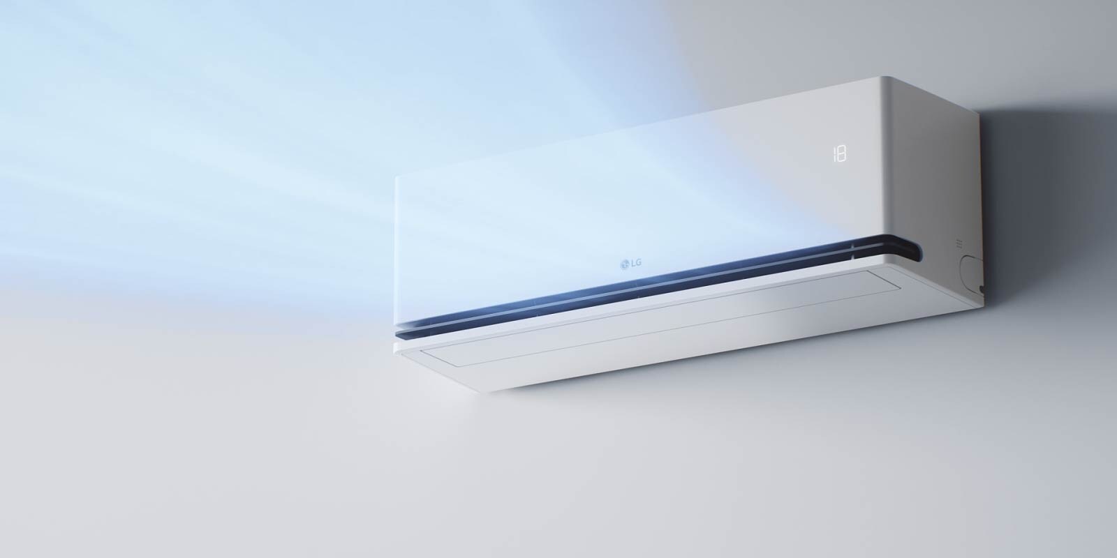 تكييف هواء مع رياح مقسمة إلى ريشة أمامية وريشة سفلية