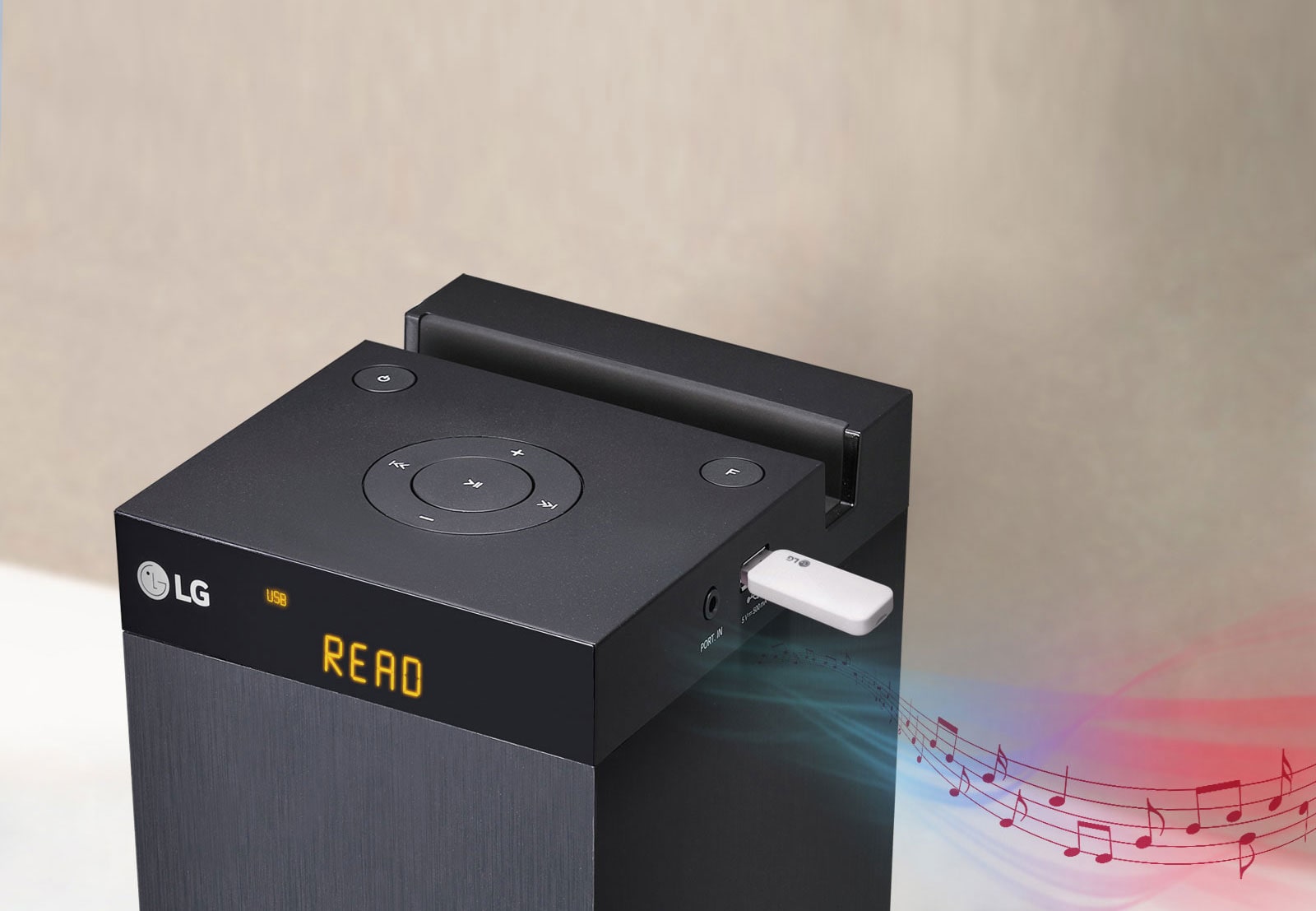 قم بتشغيل الموسيقى الخاصة بك واشحن الجهاز<br>1