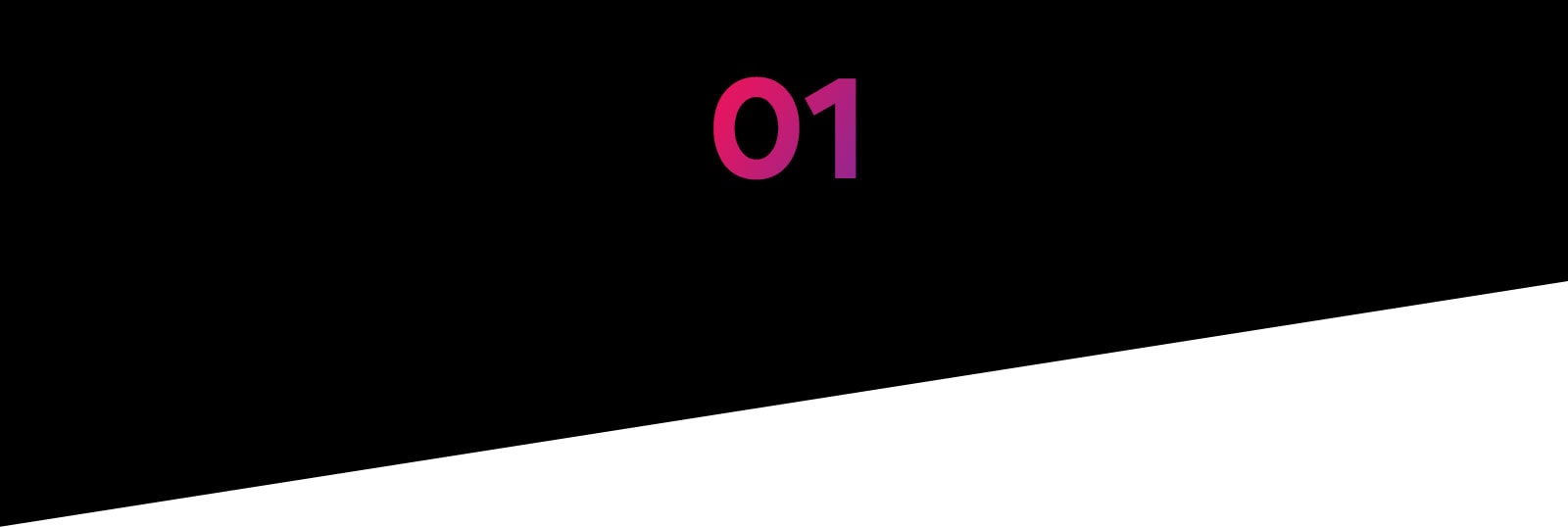 رقم "01" مكتوب أعلاه نسخة على منطقة سوداء اللون وتوجد منطقة بيضاء تحتها لغرض التصميم